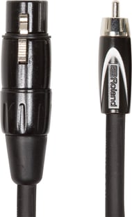 cover Roland Interconnect Cables 5 Foot, XLR Female to RCA, Black Series